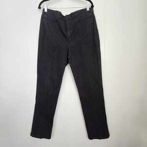 Ralph Lauren Jeans Co Womens Size 12 Black Pinstripe Straight Leg Pants